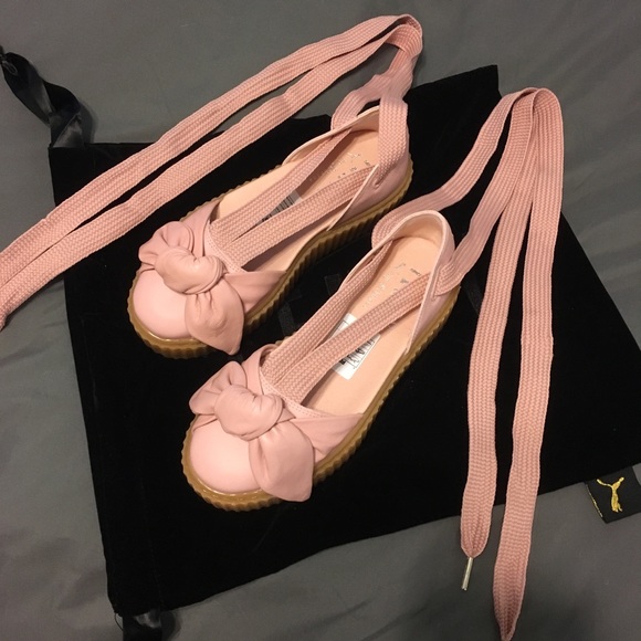 New Fenty by Rihanna Puma Pink Creeper Bow Sandals - Picture 5 of 8